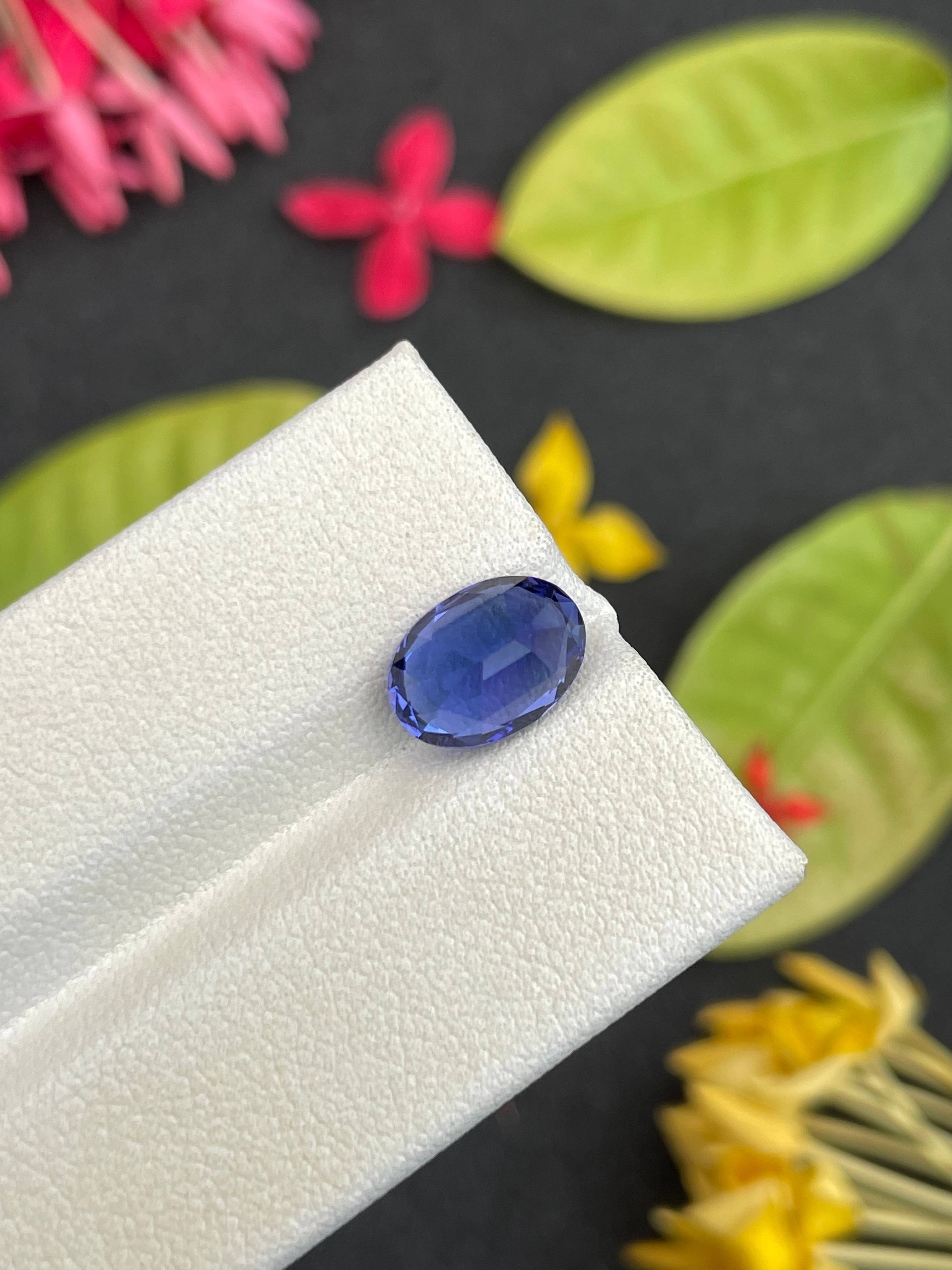 AA violet blue tanzanite, 3.02ct oval cut — view 7