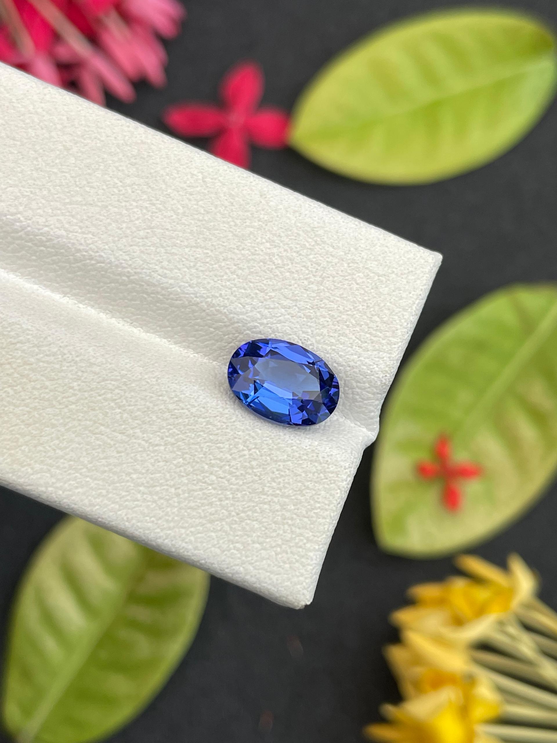 AAA+ violet blue tanzanite, 2.18ct oval cut — view 6
