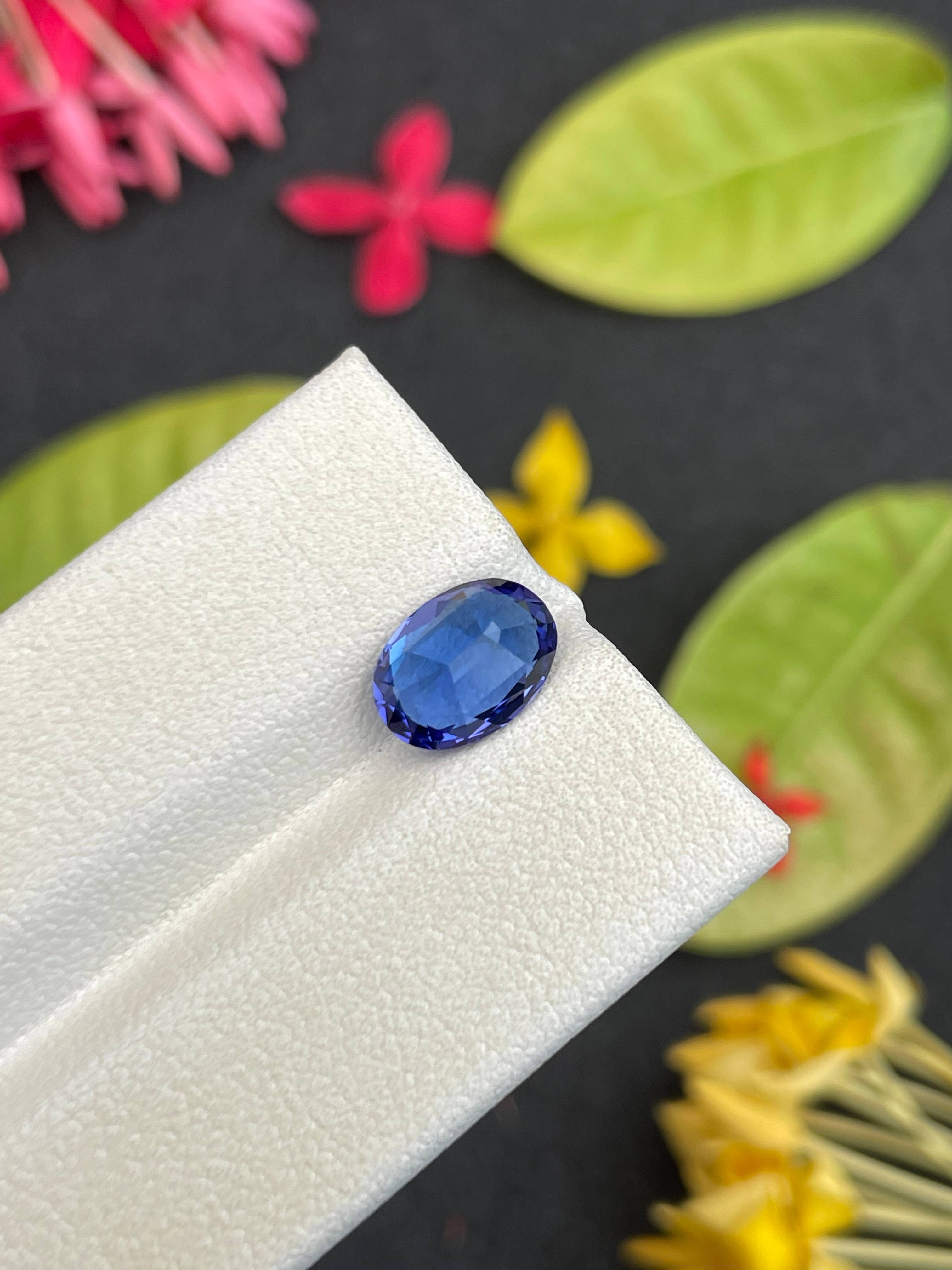 AAA+ violet blue tanzanite, 2.18ct oval cut — view 7