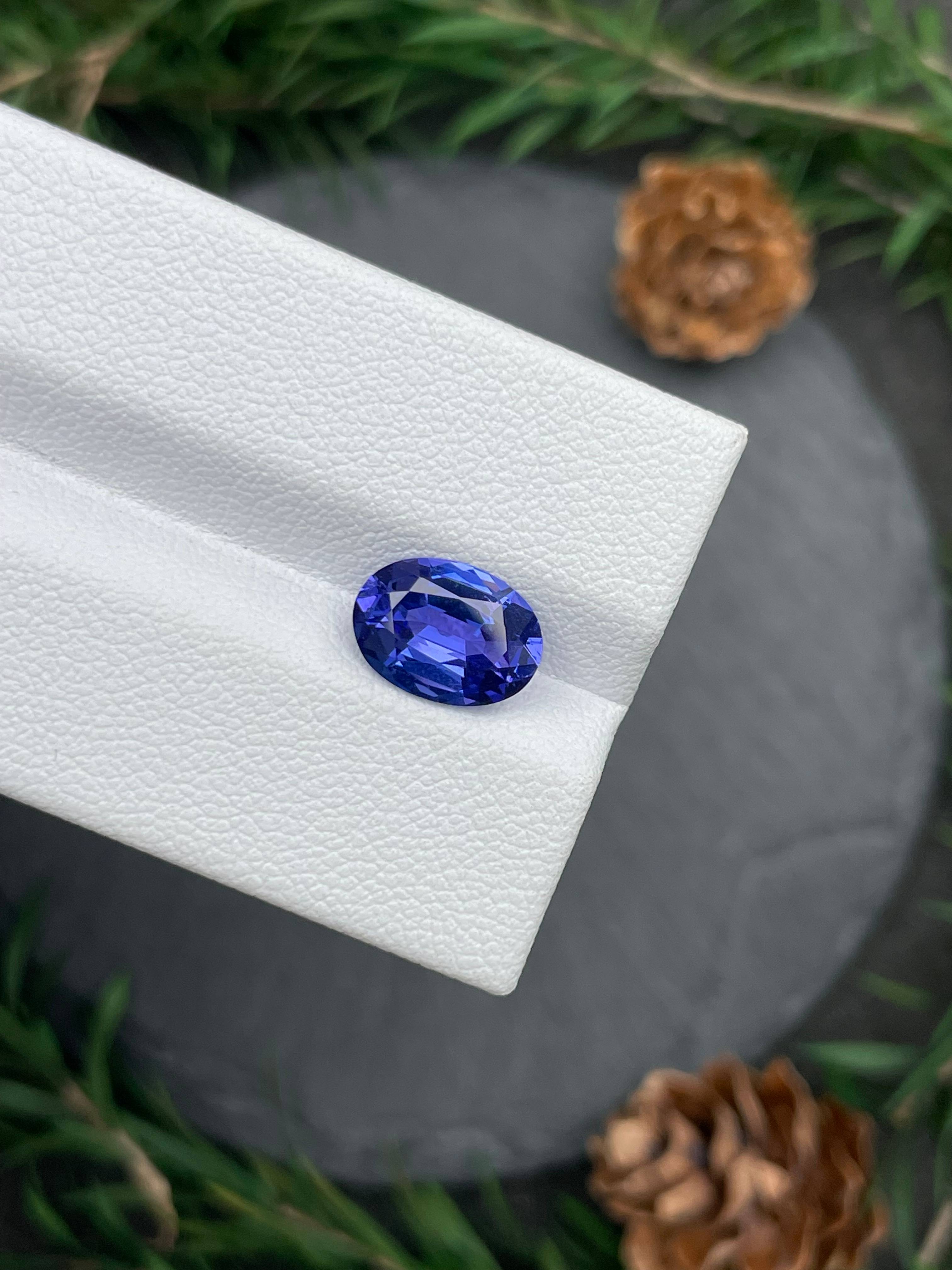 AA violet blue tanzanite, 2.35ct oval cut — view 6