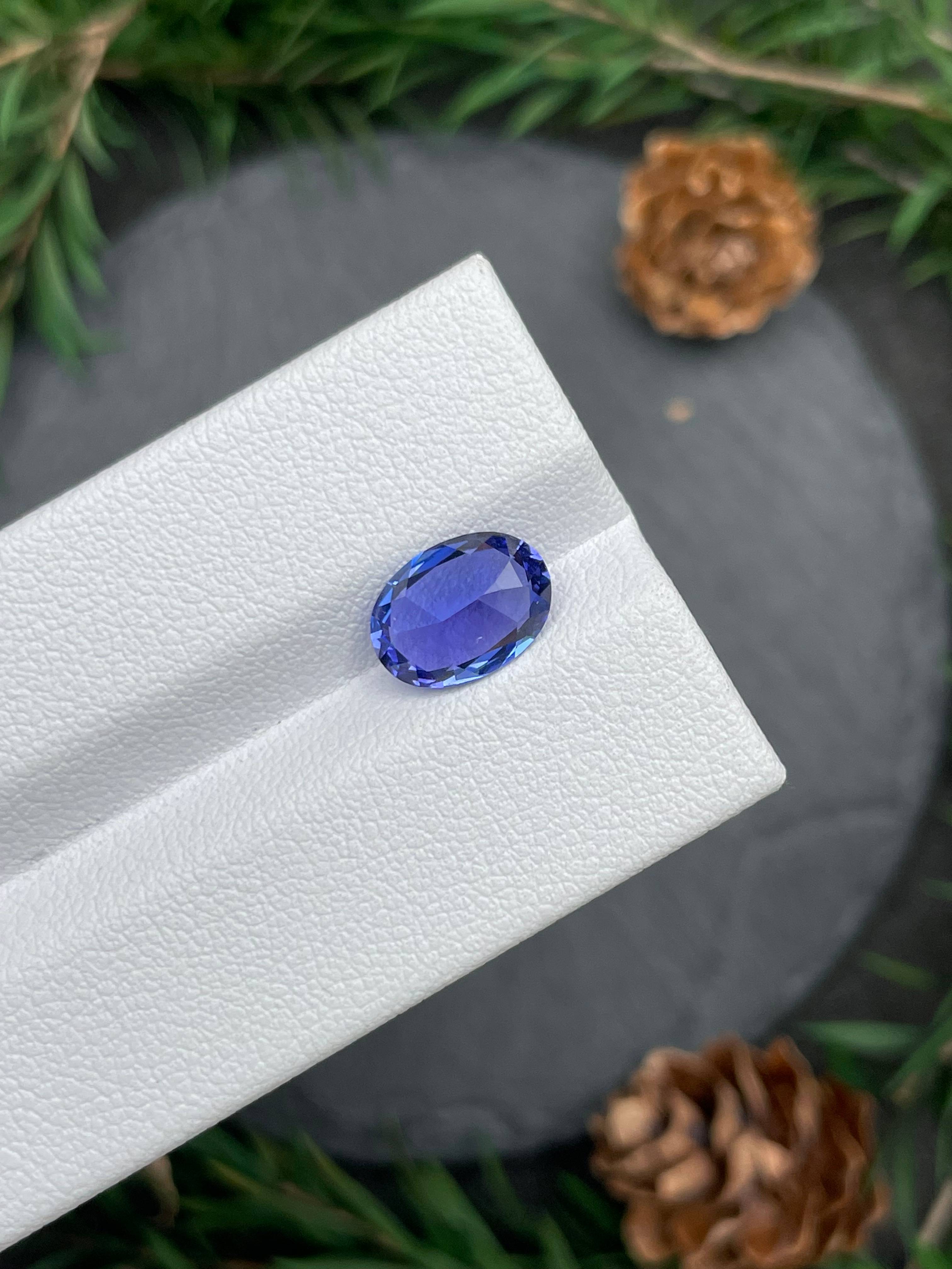 AA violet blue tanzanite, 2.35ct oval cut — view 7