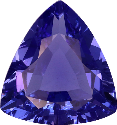 Trilliant cut tanzanite, 10.31 by 9.64 mm, shown at actual size