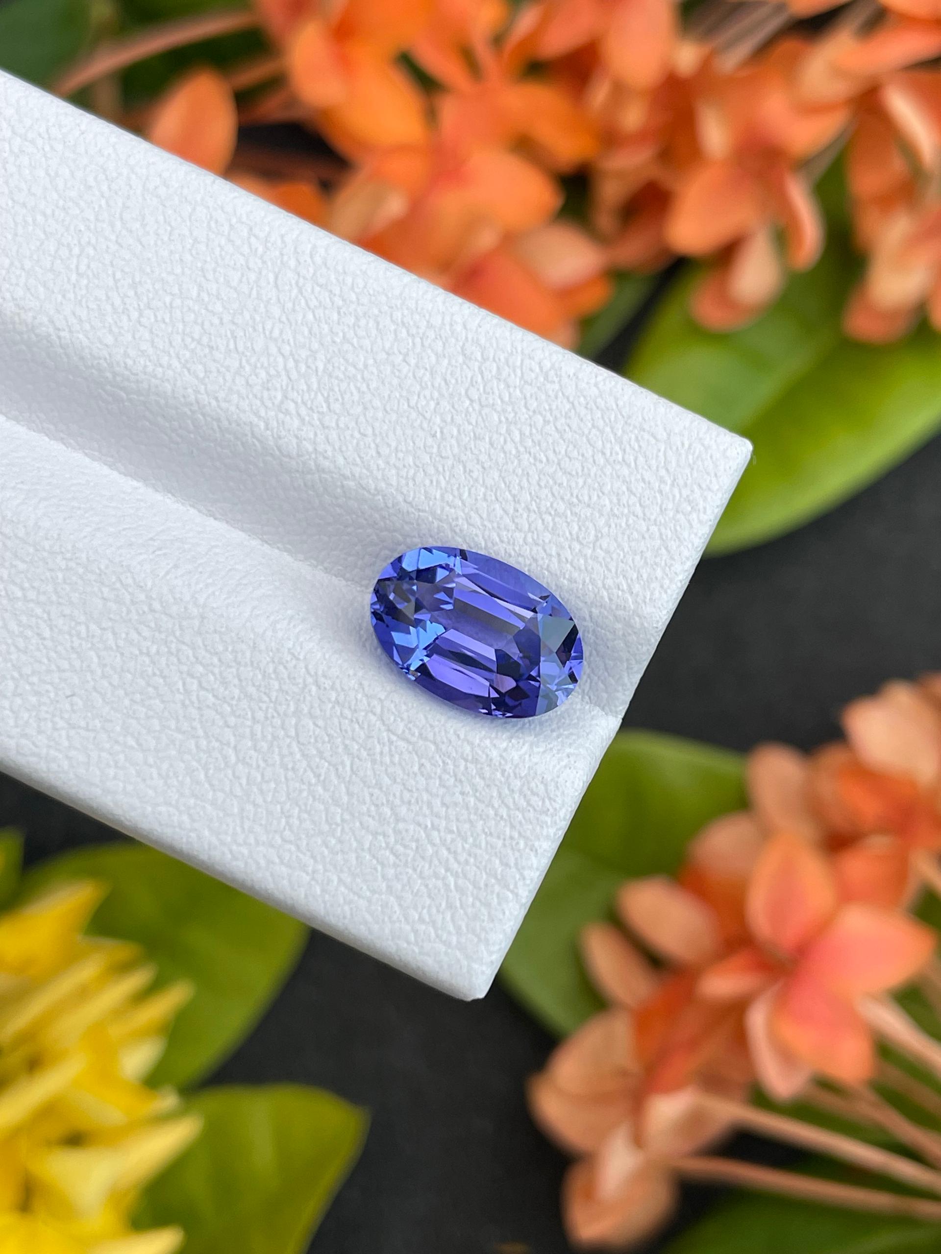 AA violet blue tanzanite, 3.6ct oval cut — view 6