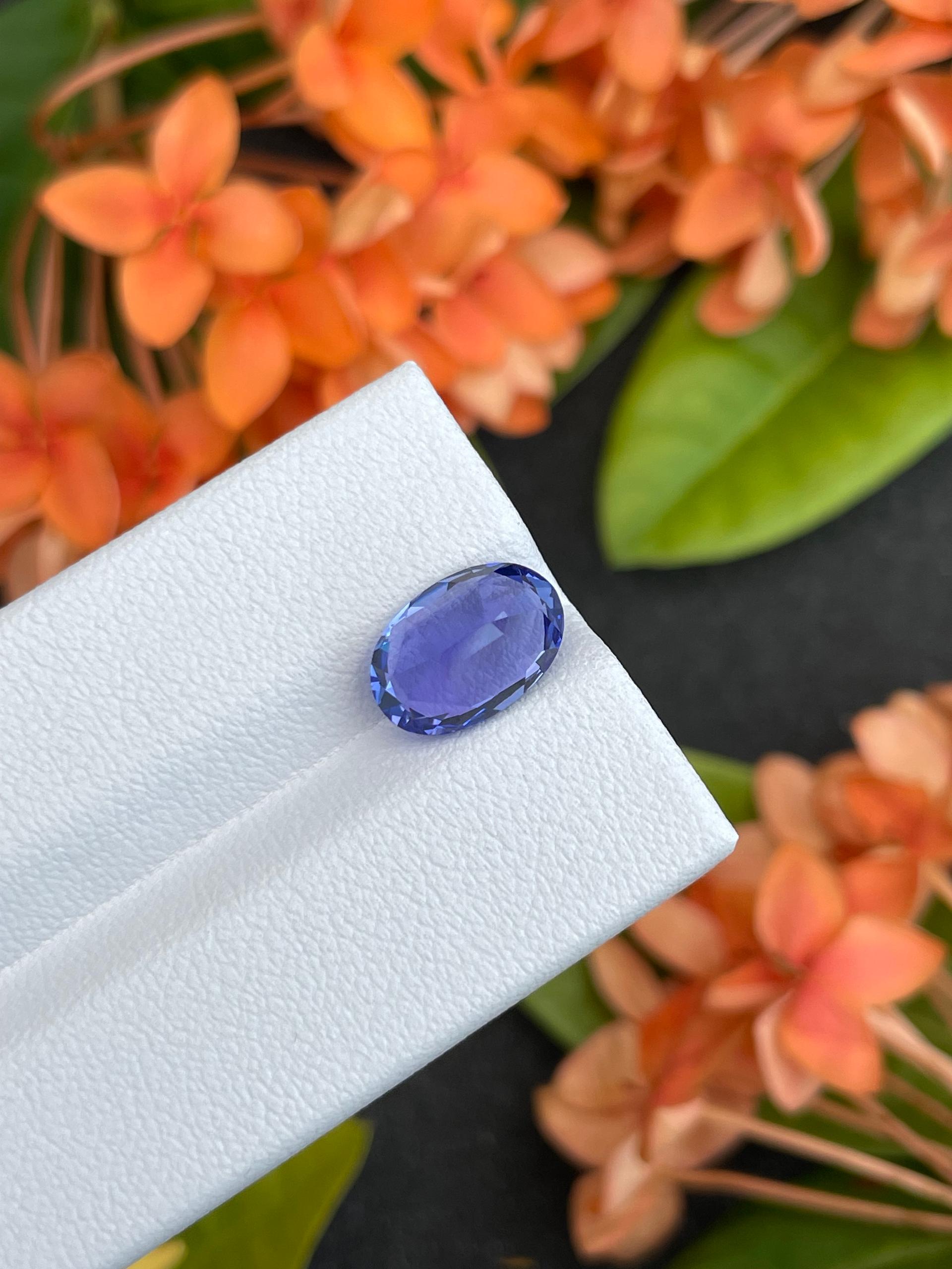 AA violet blue tanzanite, 3.6ct oval cut — view 7