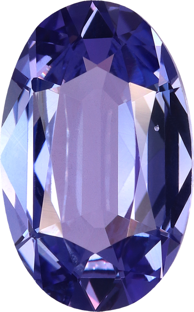 Oval cut tanzanite, 13.38 by 8.37 mm, shown at actual size