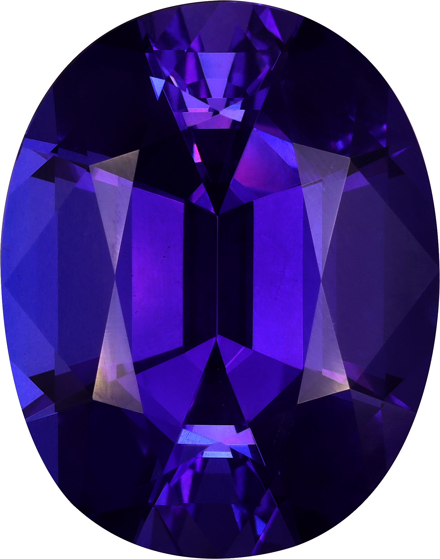 Oval cut tanzanite, 22.57 by 17.73 mm, shown at actual size