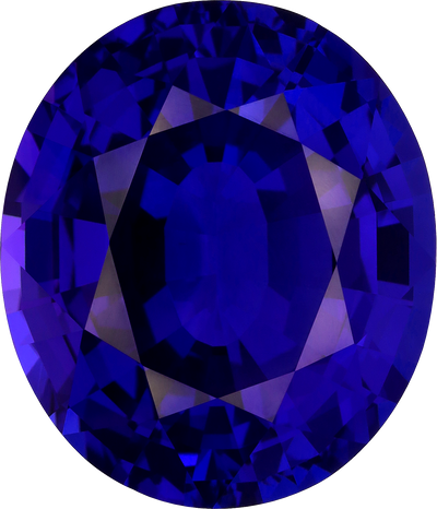 Rectangular cut tanzanite, 27.55 by 23.75 mm, shown at actual size