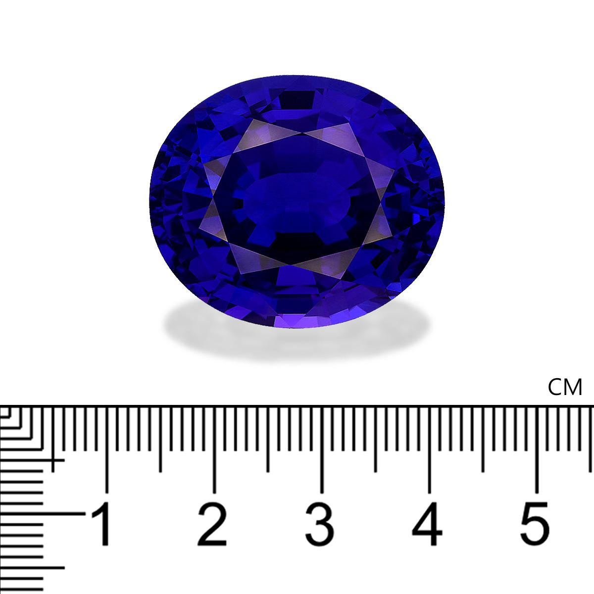 violet blue tanzanite, 73.82ct rectangular cut — view 4