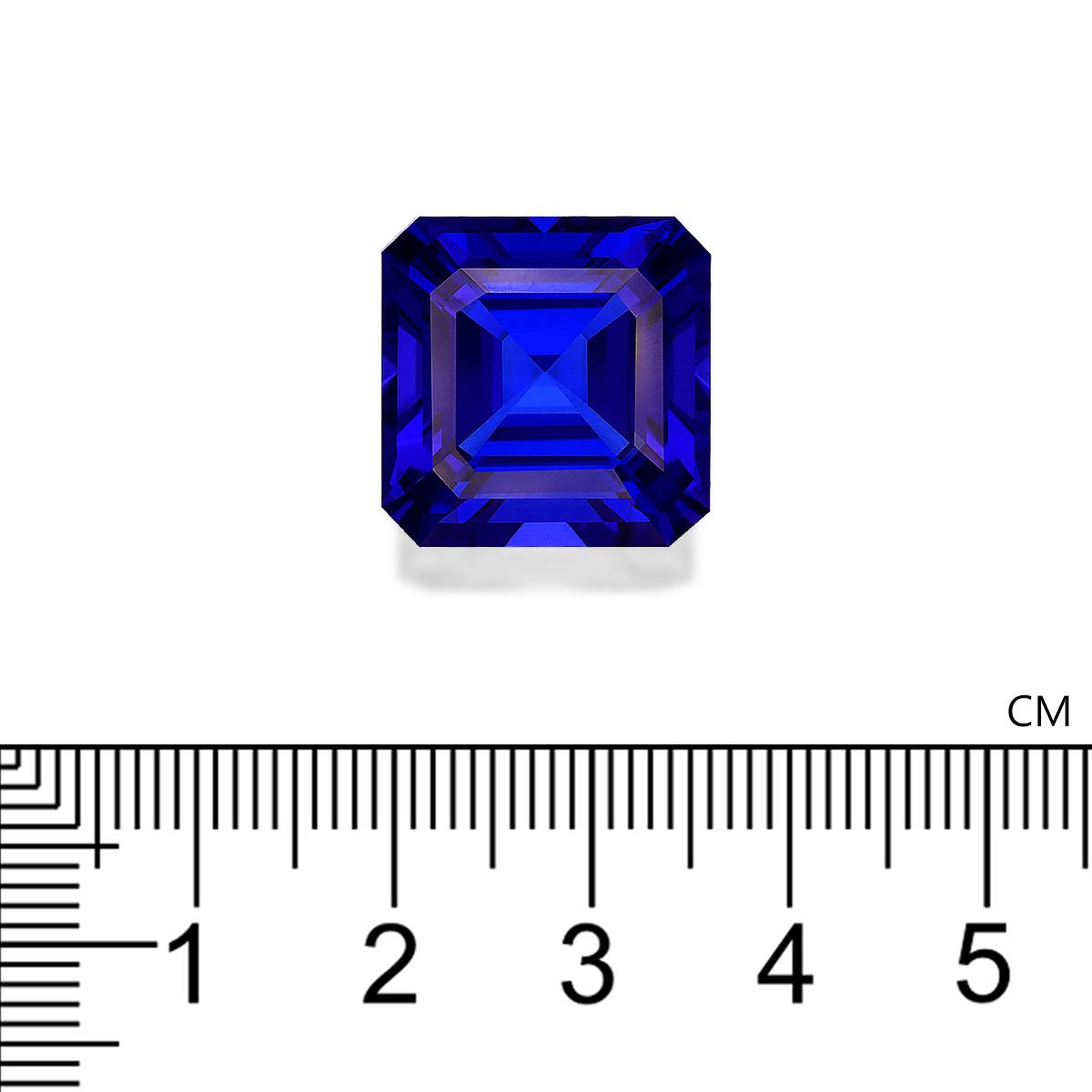 violet blue tanzanite, 26.49ct square cut — view 4