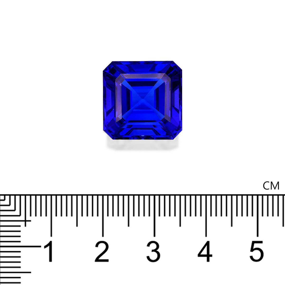 violet blue tanzanite, 21.09ct square cut — view 4
