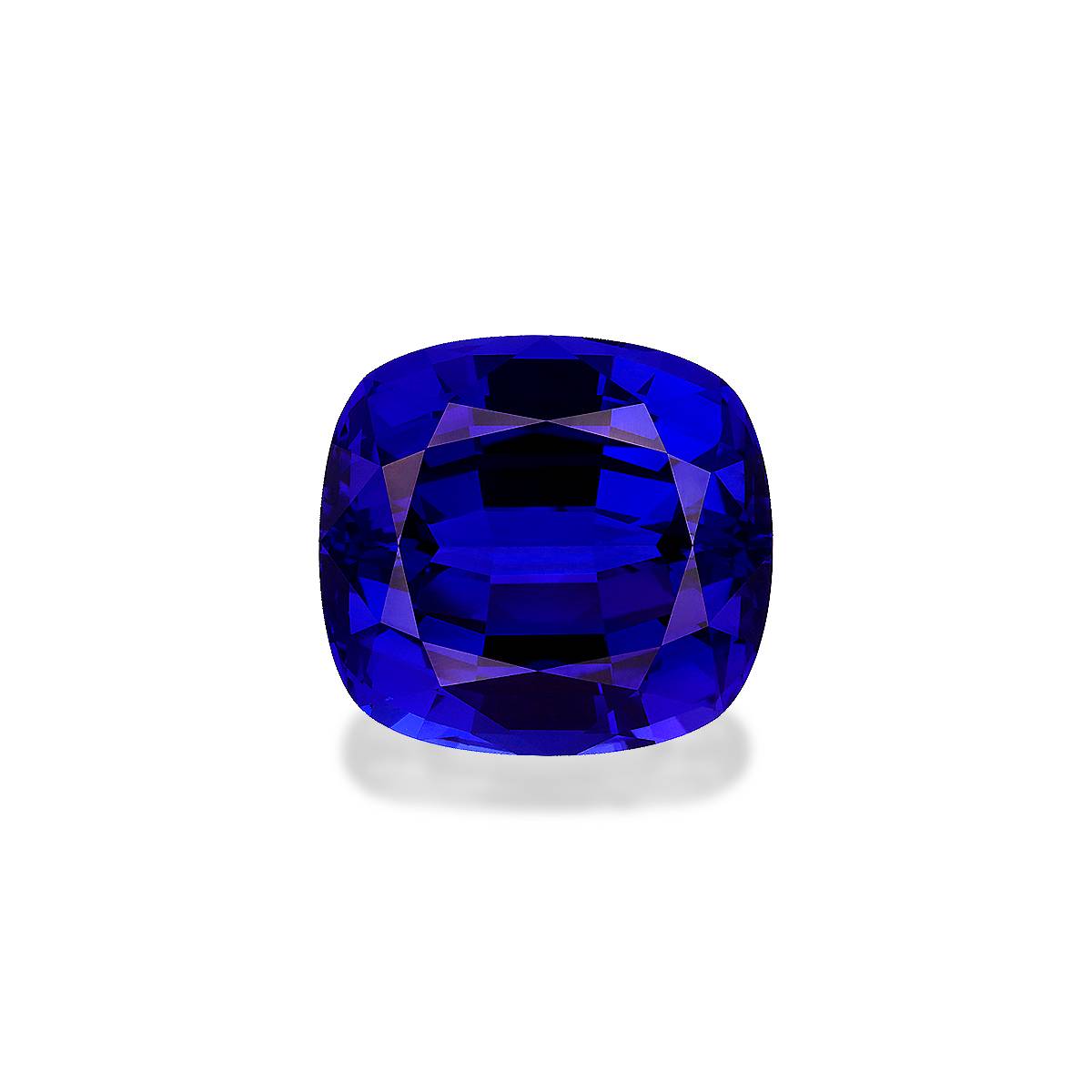 violet blue tanzanite, 53.7ct cushion cut — main view