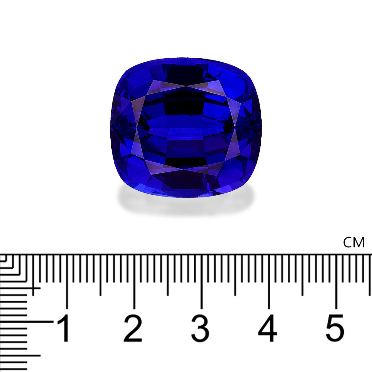 violet blue tanzanite, 53.7ct cushion cut — view 4