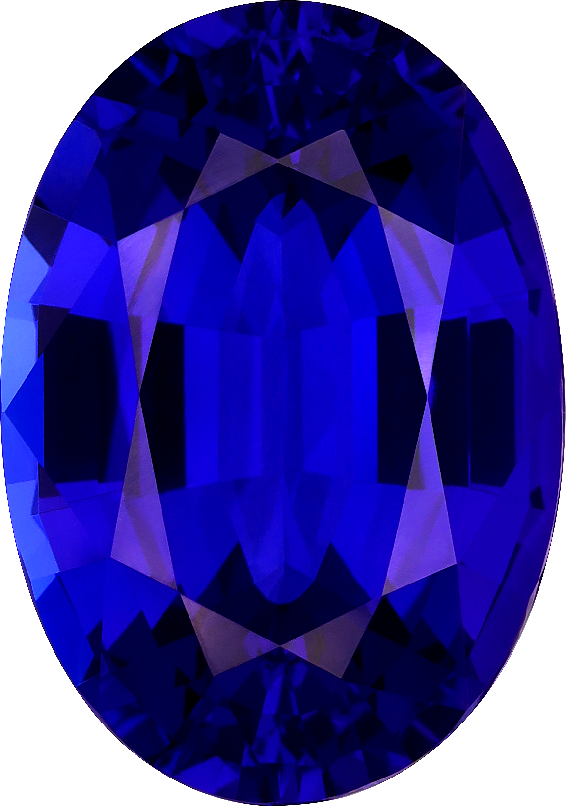 Oval cut tanzanite, 26.75 by 18.91 mm, shown at actual size
