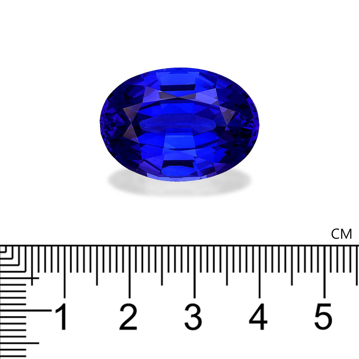 violet blue tanzanite, 38.77ct oval cut — view 4