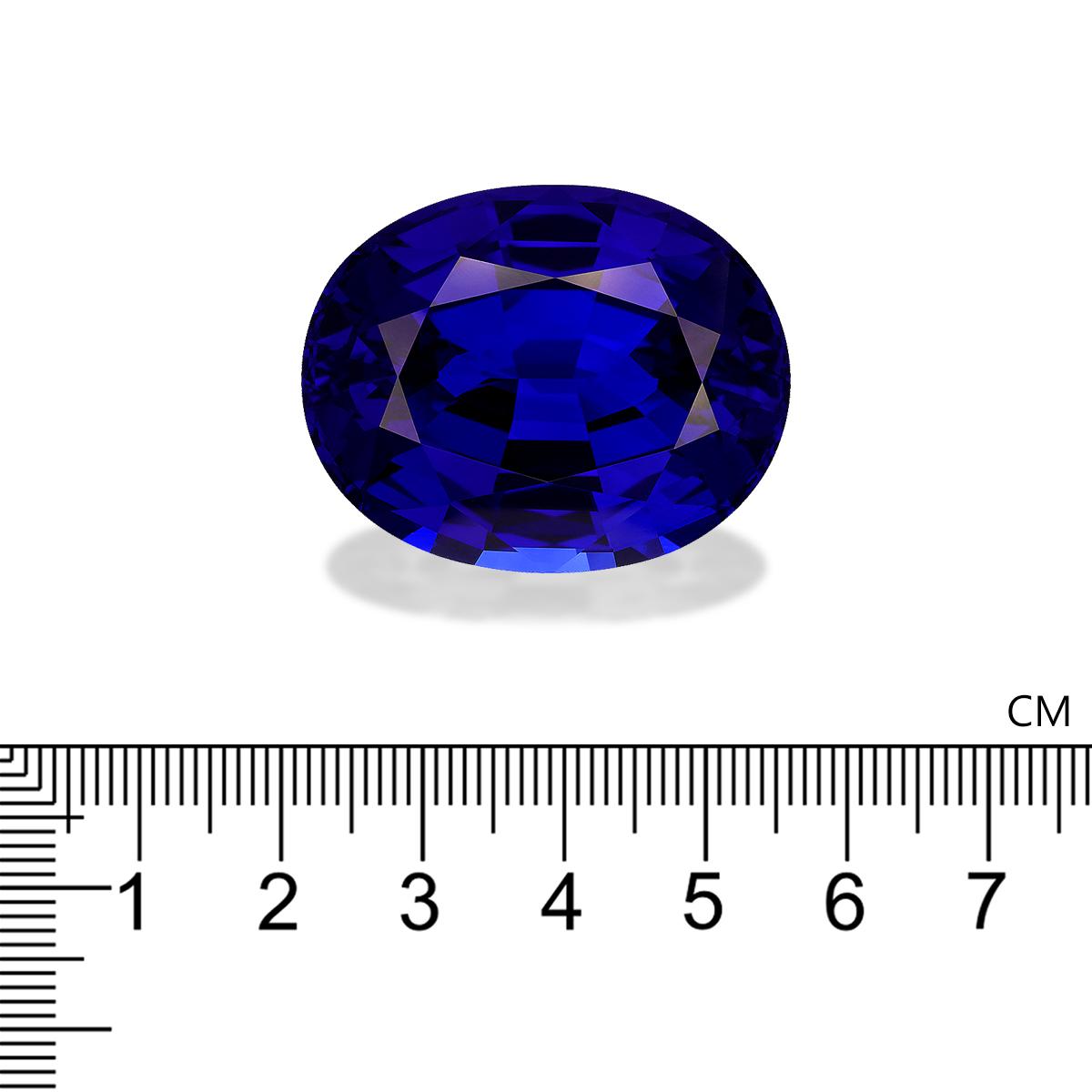 violet blue tanzanite, 121.31ct oval cut — view 4