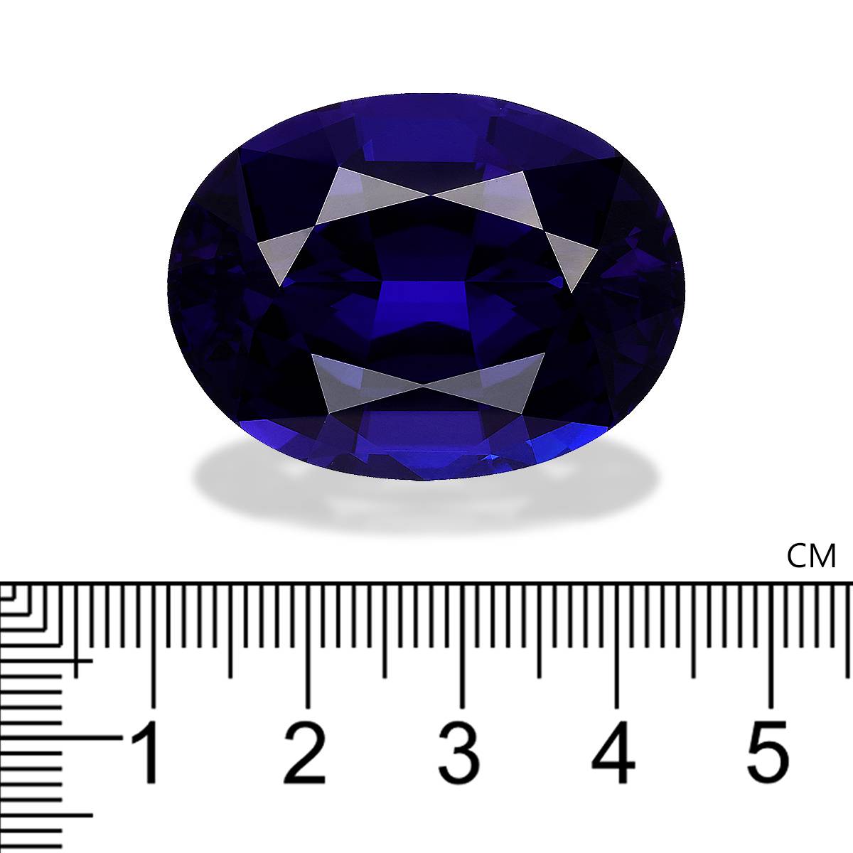violet blue tanzanite, 101.33ct oval cut — view 4