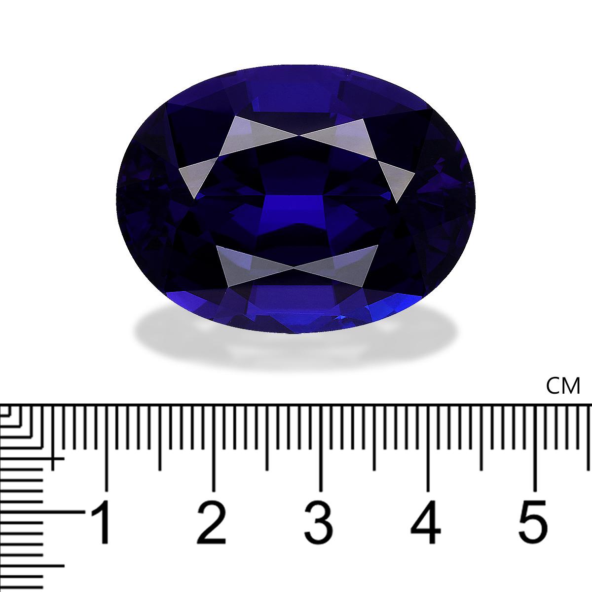 violet blue tanzanite, 101.33ct oval cut — view 4