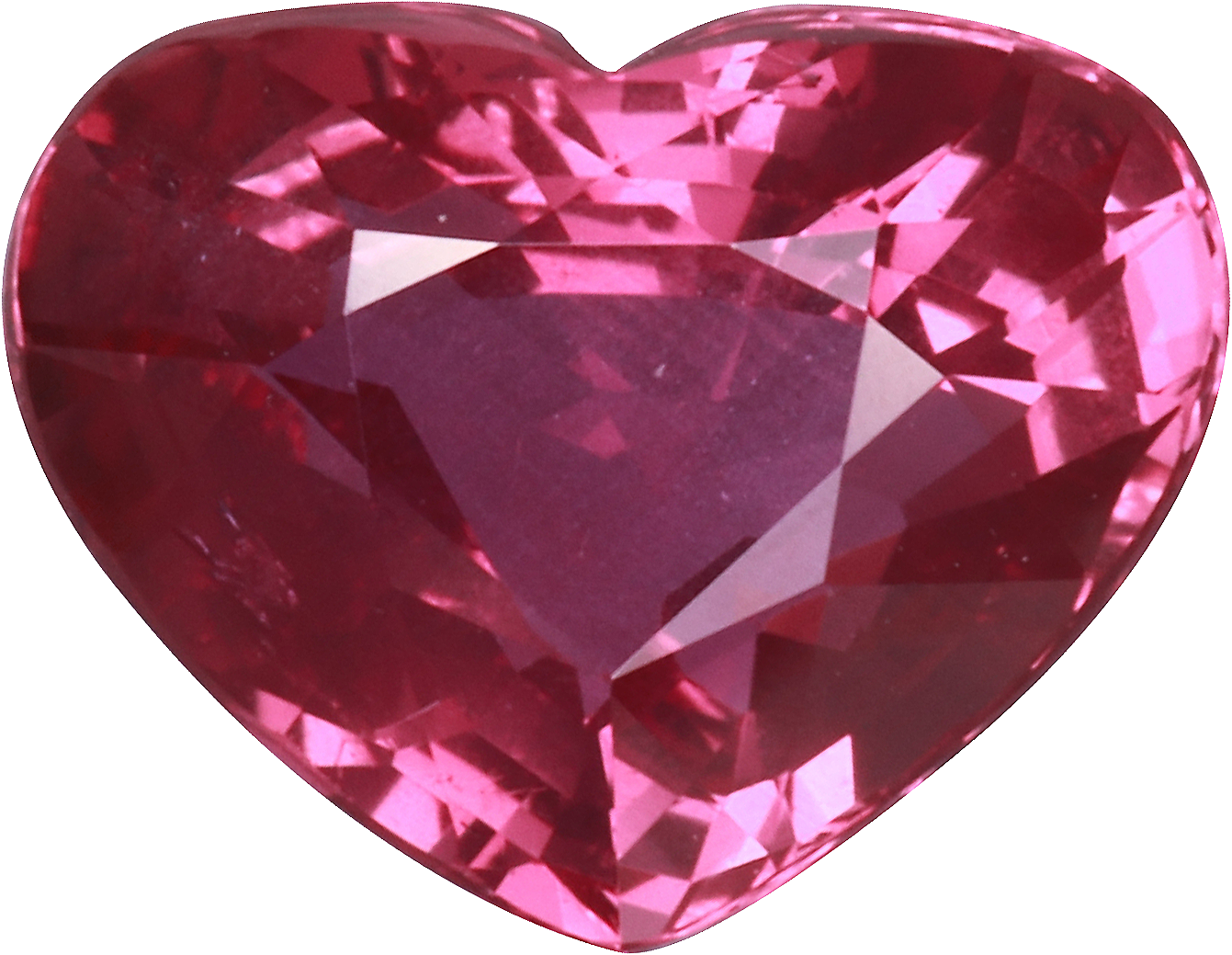 Heart cut mozambique ruby, 8.63 by 6.67 mm, shown at actual size