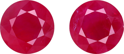 Round cut burma ruby, 7.3 by 7.22 mm, shown at actual size