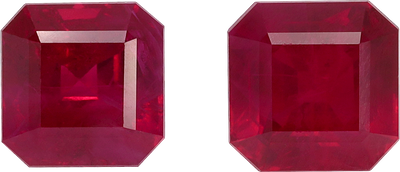 Square cut burma ruby, 4.88 by 4.85 mm, shown at actual size