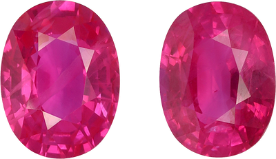 Oval cut burma ruby, 7.19 by 5.4 mm, shown at actual size