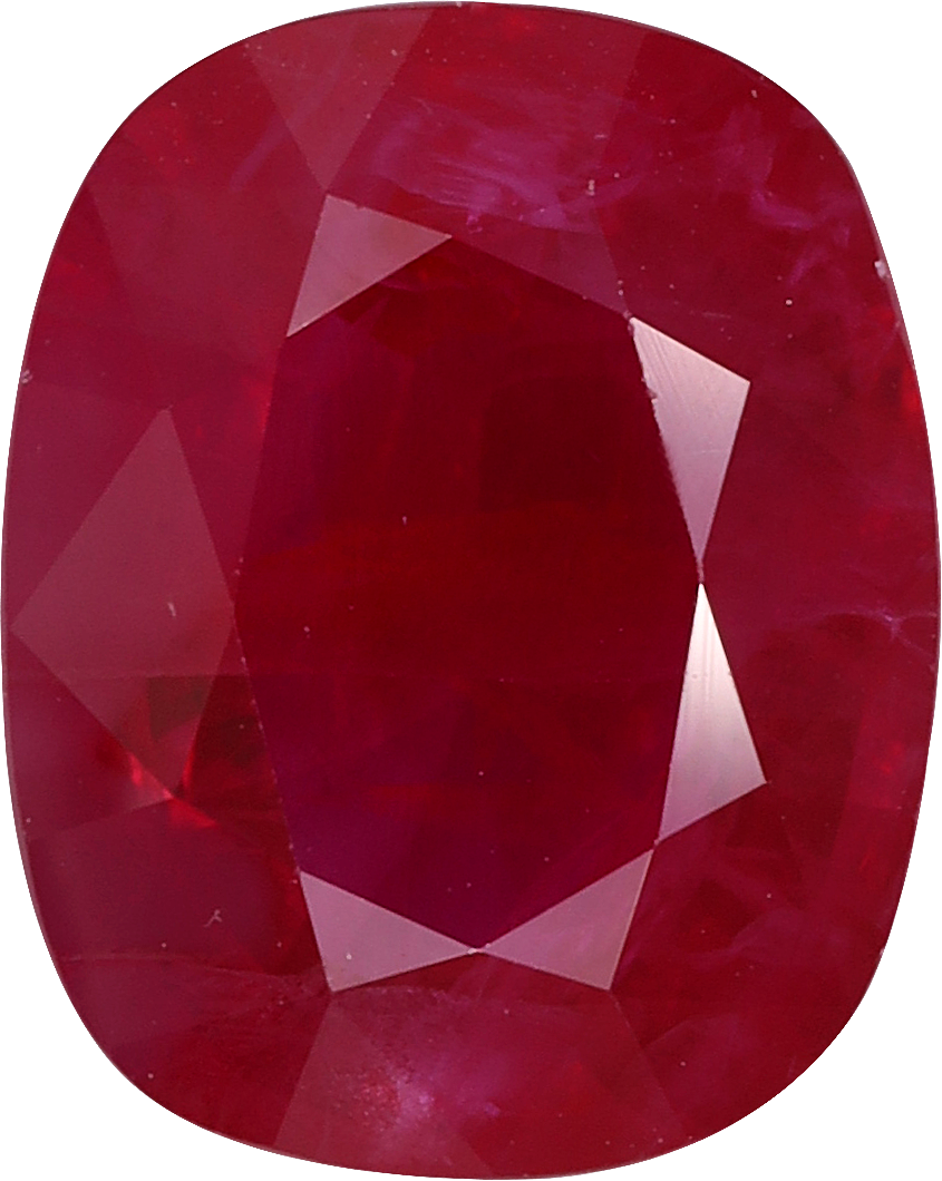 Oval cut burma ruby, 10.17 by 8.11 mm, shown at actual size