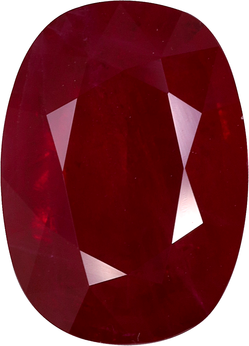 Oval cut burma ruby, 10.91 by 7.85 mm, shown at actual size