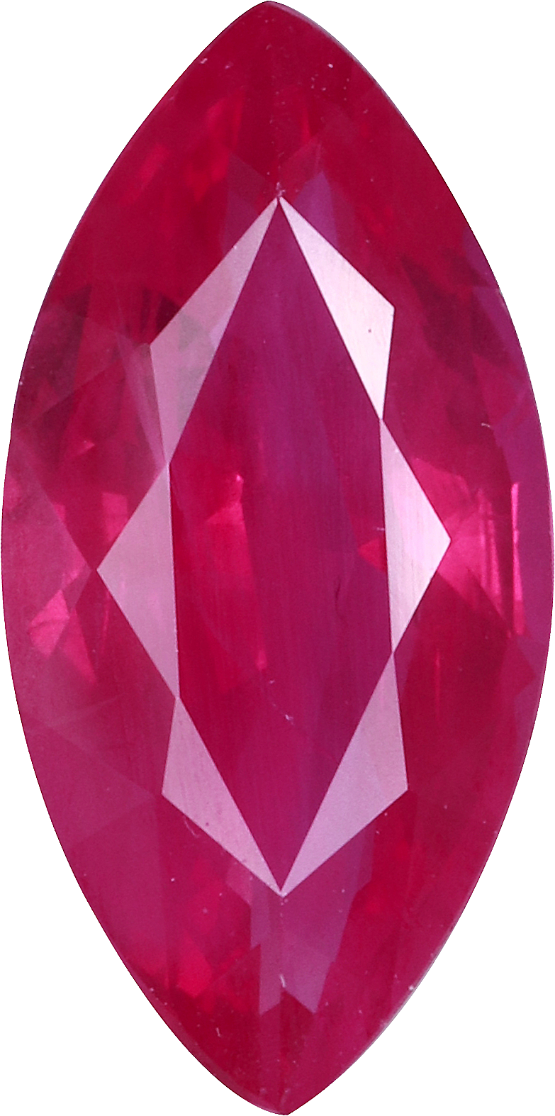 Marquise cut burma ruby, 11.12 by 5.54 mm, shown at actual size