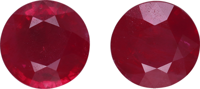 Round cut burma ruby, 6.25 by 6.21 mm, shown at actual size