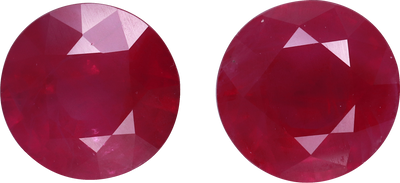 Round cut burma ruby, 7.3 by 7.22 mm, shown at actual size