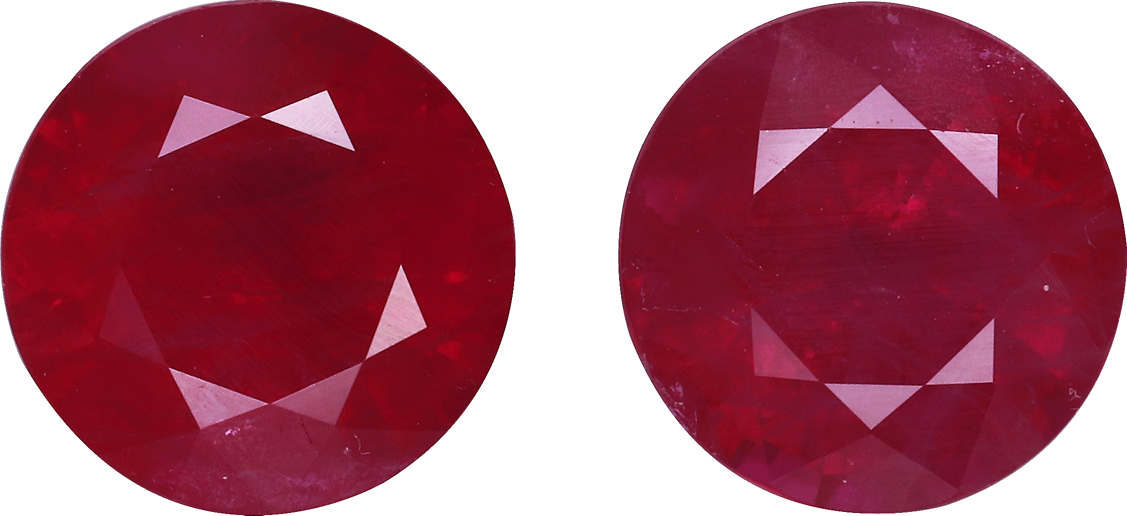 Round cut burma ruby, 7.08 by 6.99 mm, shown at actual size