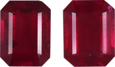 Rectangular cut burma ruby, 7.99 by 6.01 mm, shown at actual size