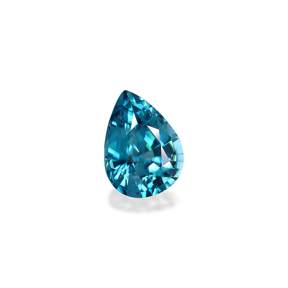 blue blue zircon, 8.63ct pear cut — view 3