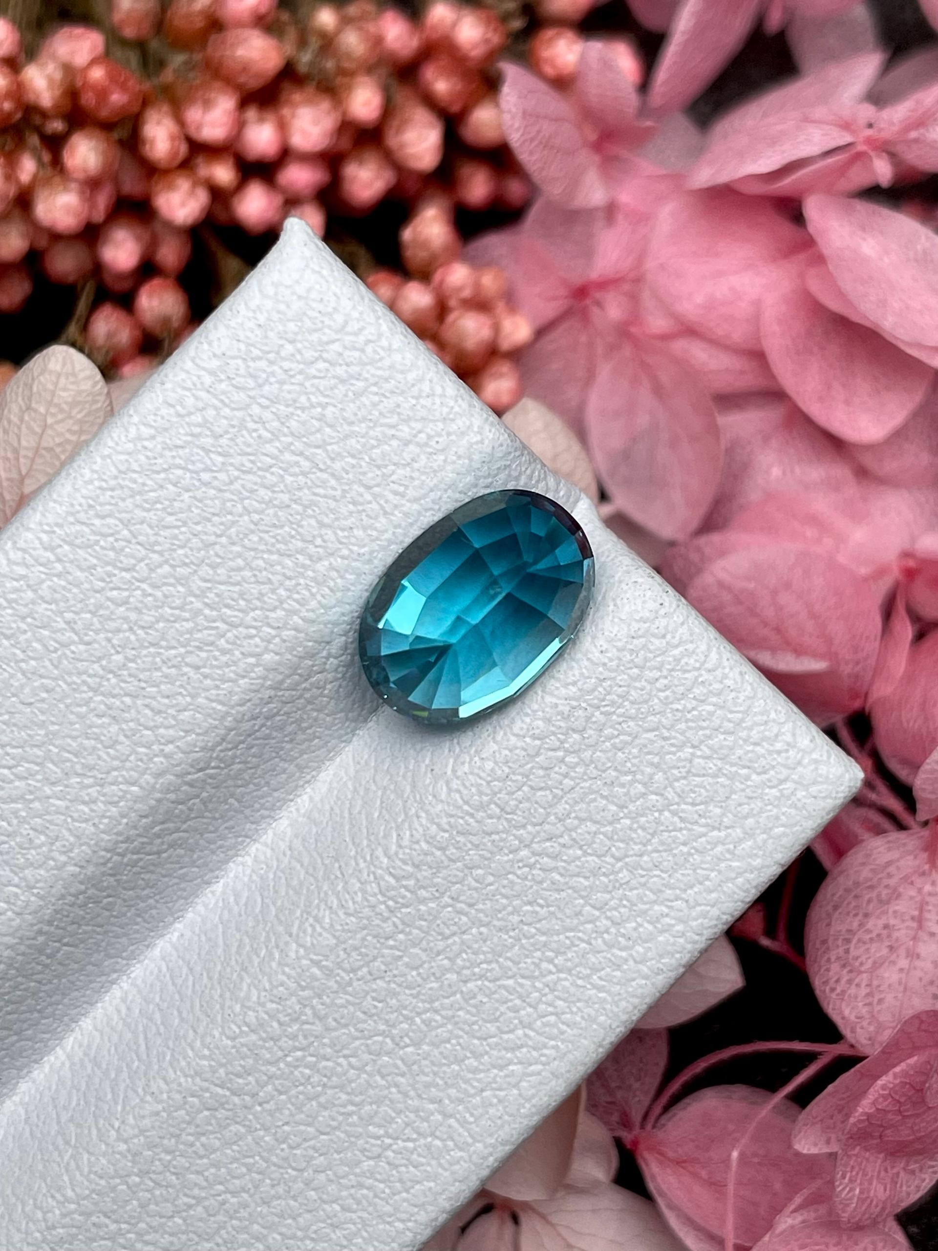 blue blue zircon, 5.89ct oval cut — view 6