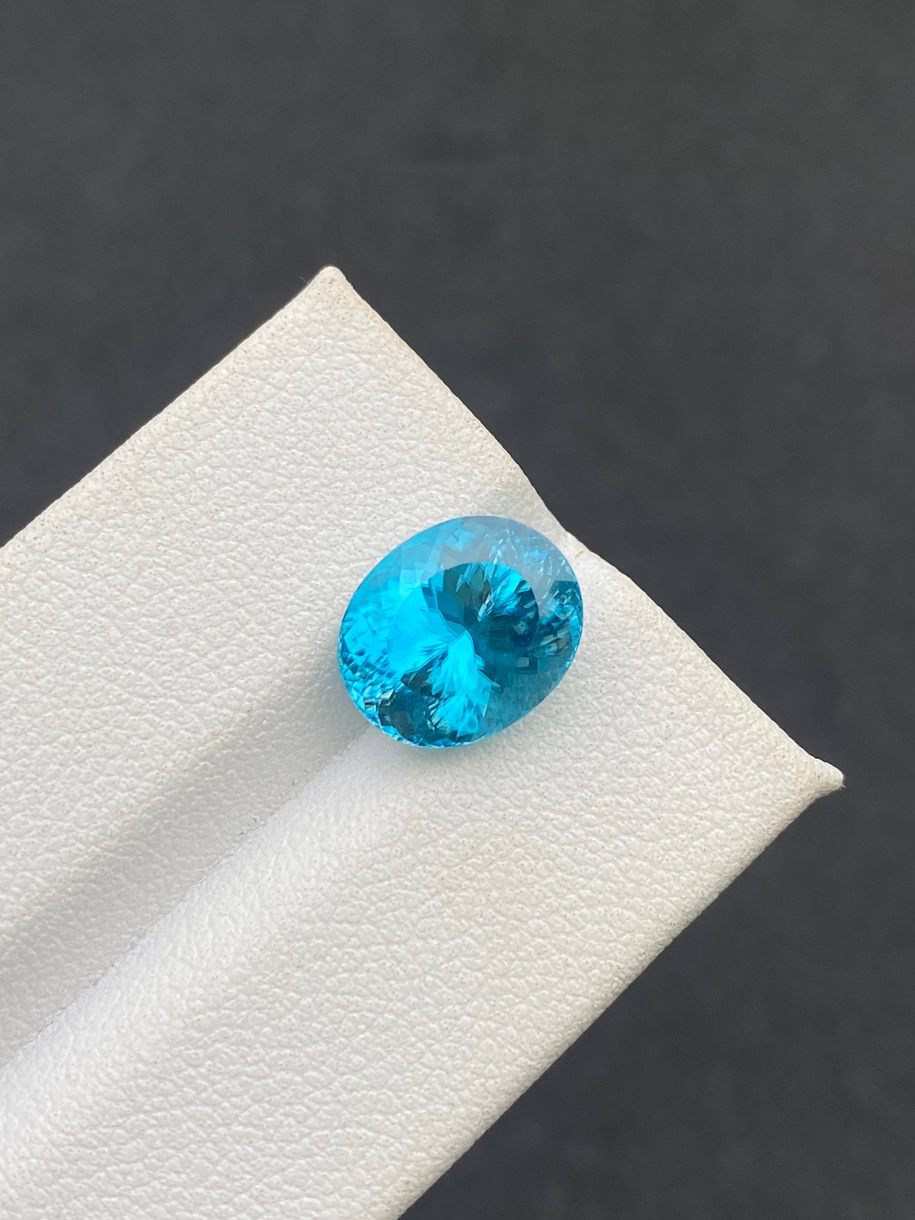 blue blue zircon, 6.81ct oval cut — view 5