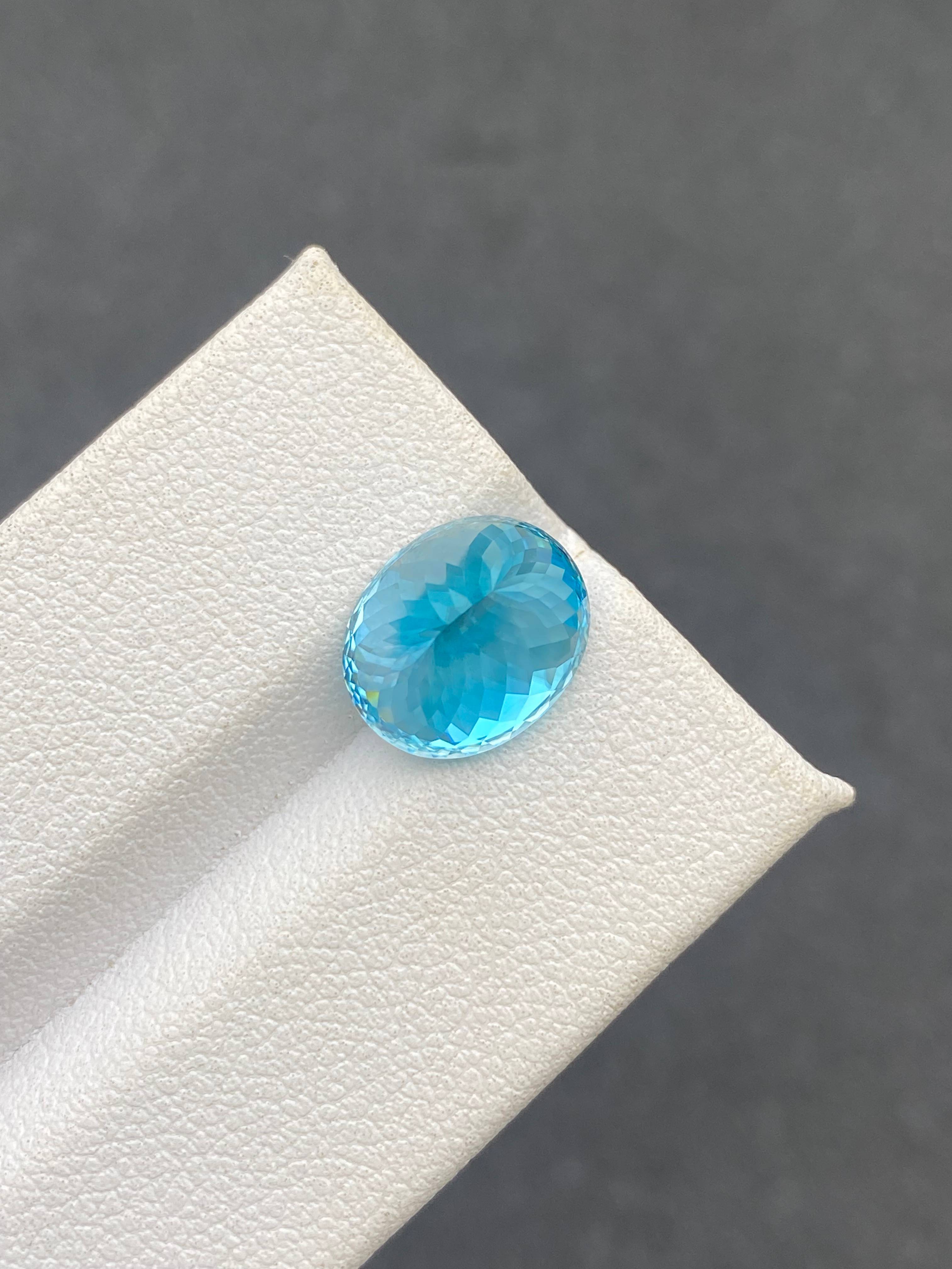 blue blue zircon, 6.81ct oval cut — view 7