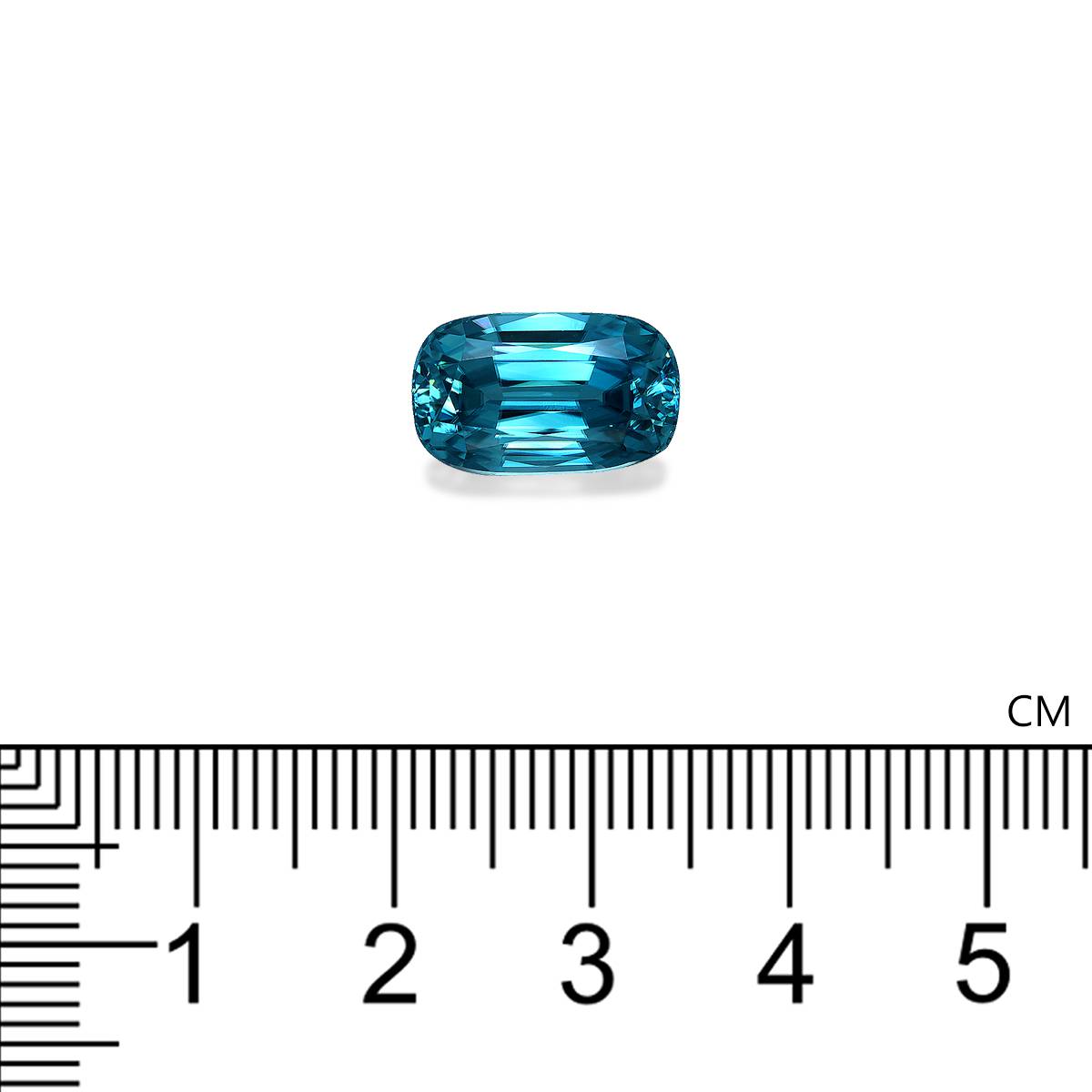 blue blue zircon, 9.1ct cushion cut — view 4