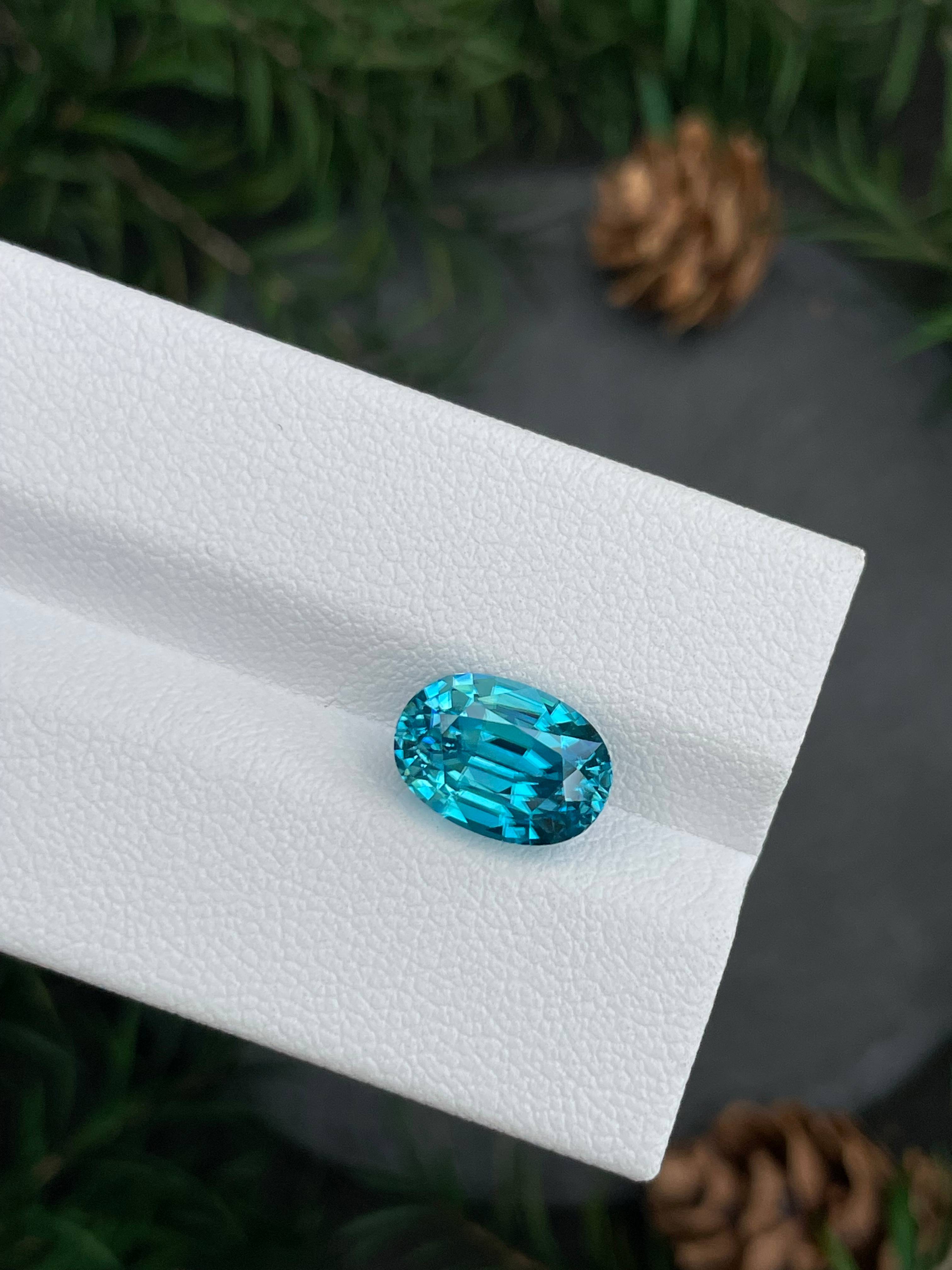 blue blue zircon, 5.8ct oval cut — view 6
