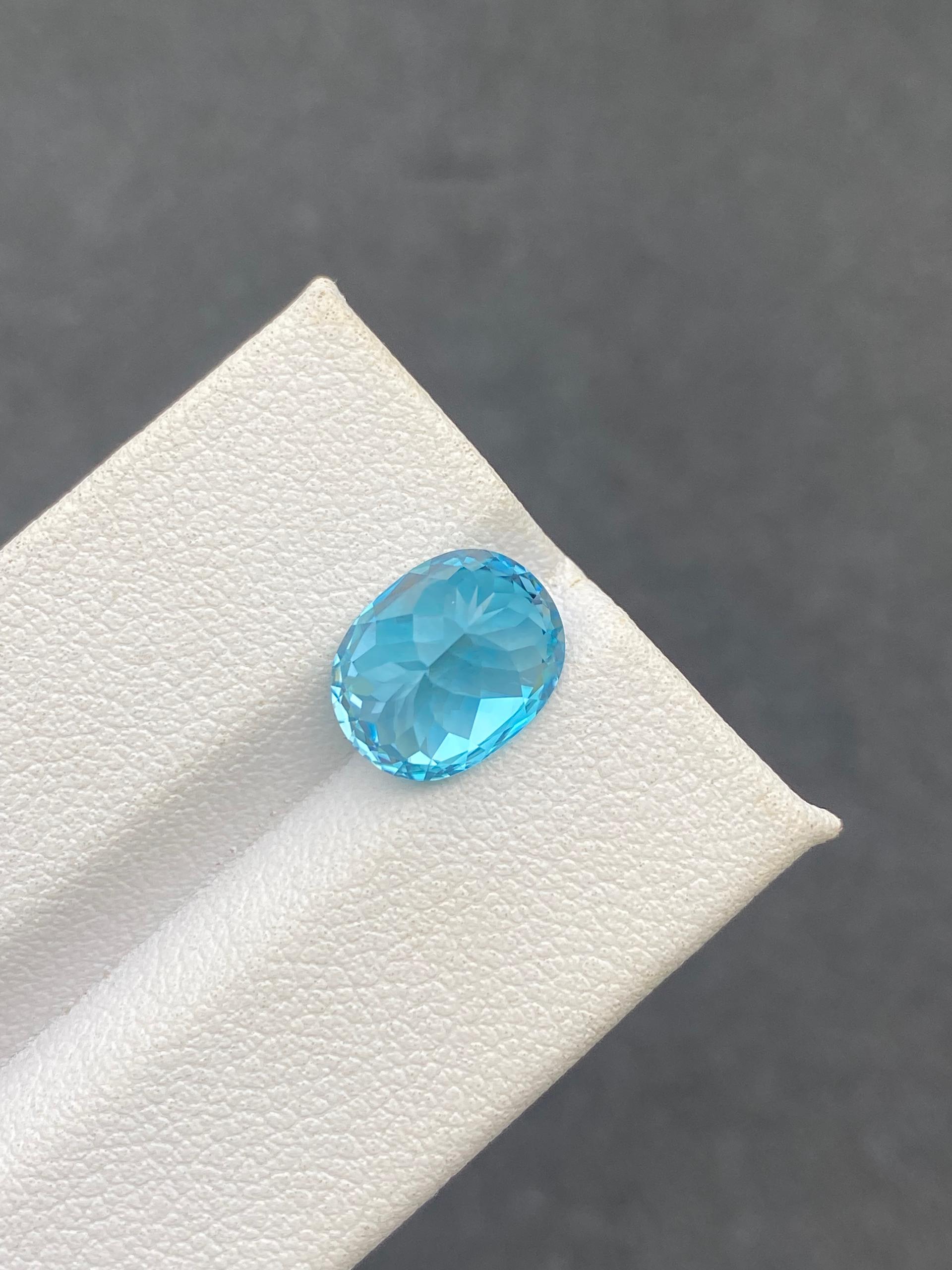blue blue zircon, 5.5ct oval cut — view 7