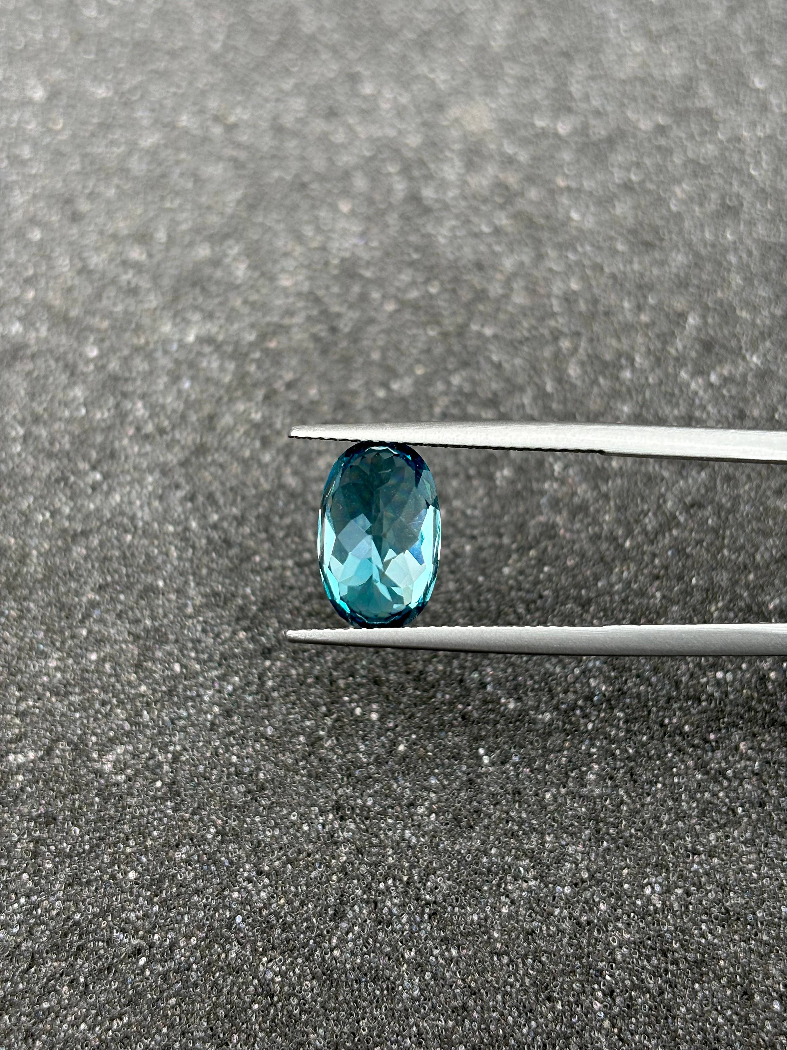 blue blue zircon, 7.17ct oval cut — view 5