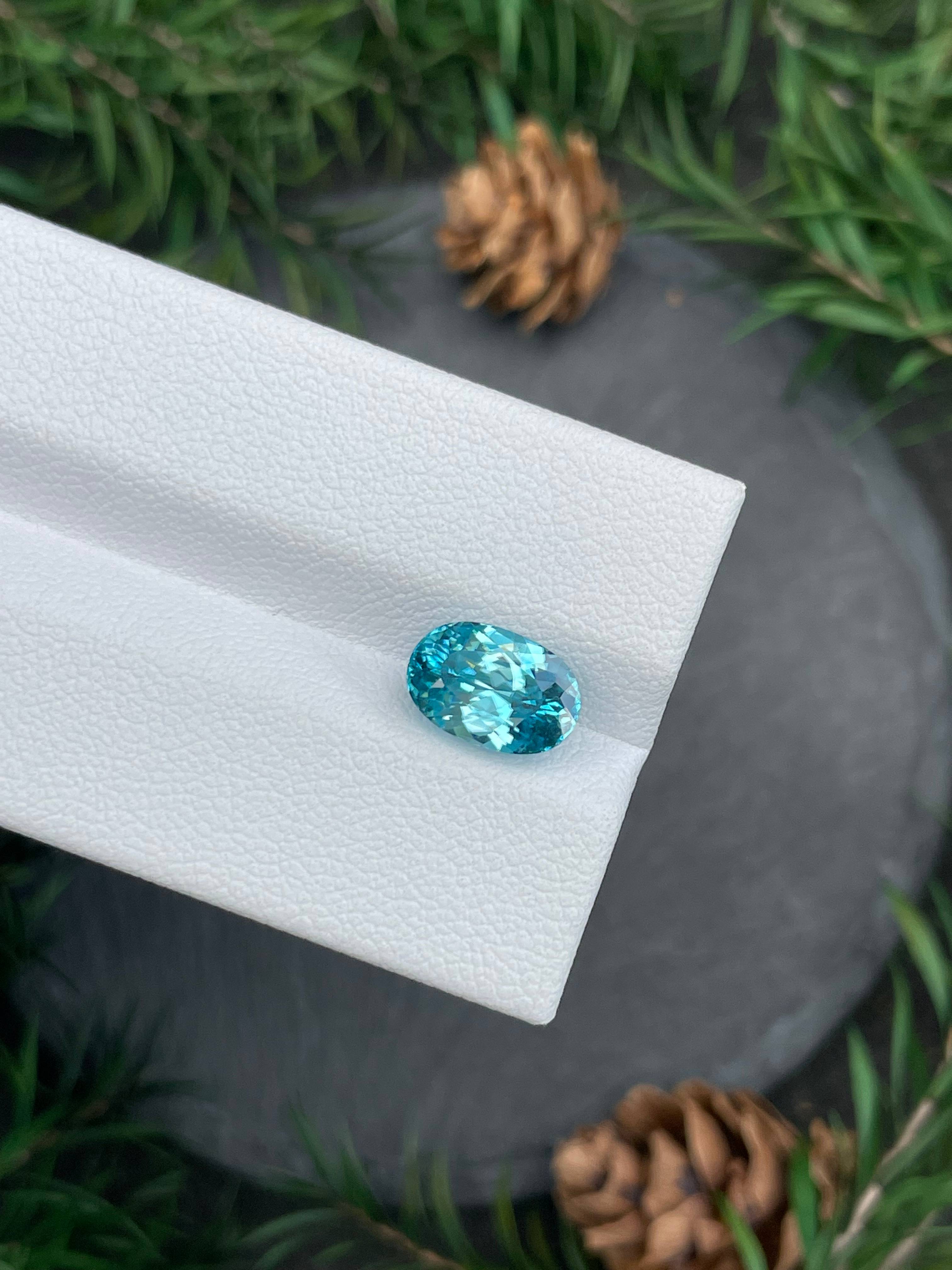 blue blue zircon, 3.7ct oval cut — view 6