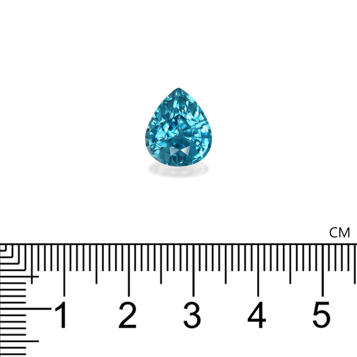 blue blue zircon, 7.58ct pear cut — view 4