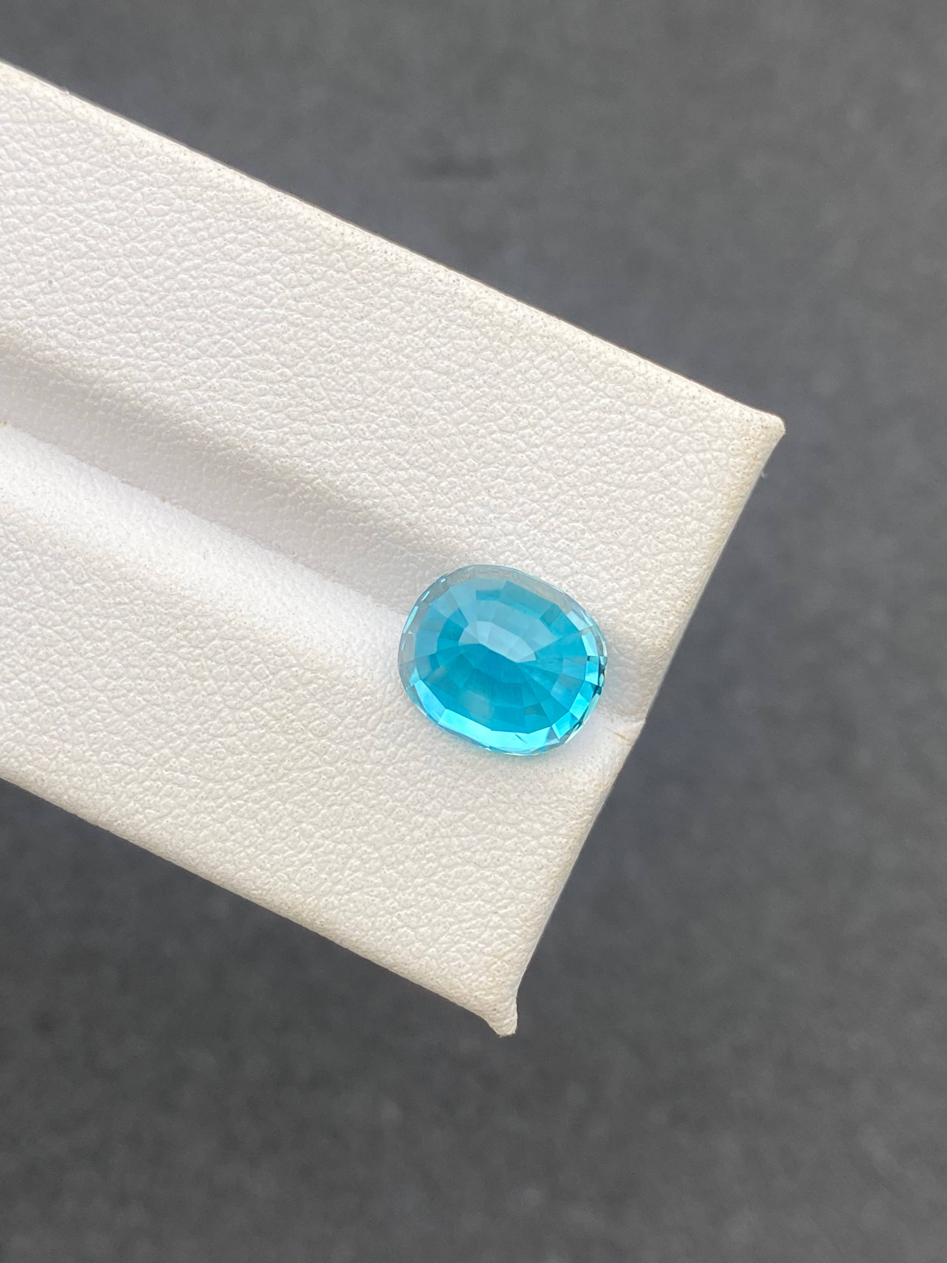 blue blue zircon, 6.92ct oval cut — view 7