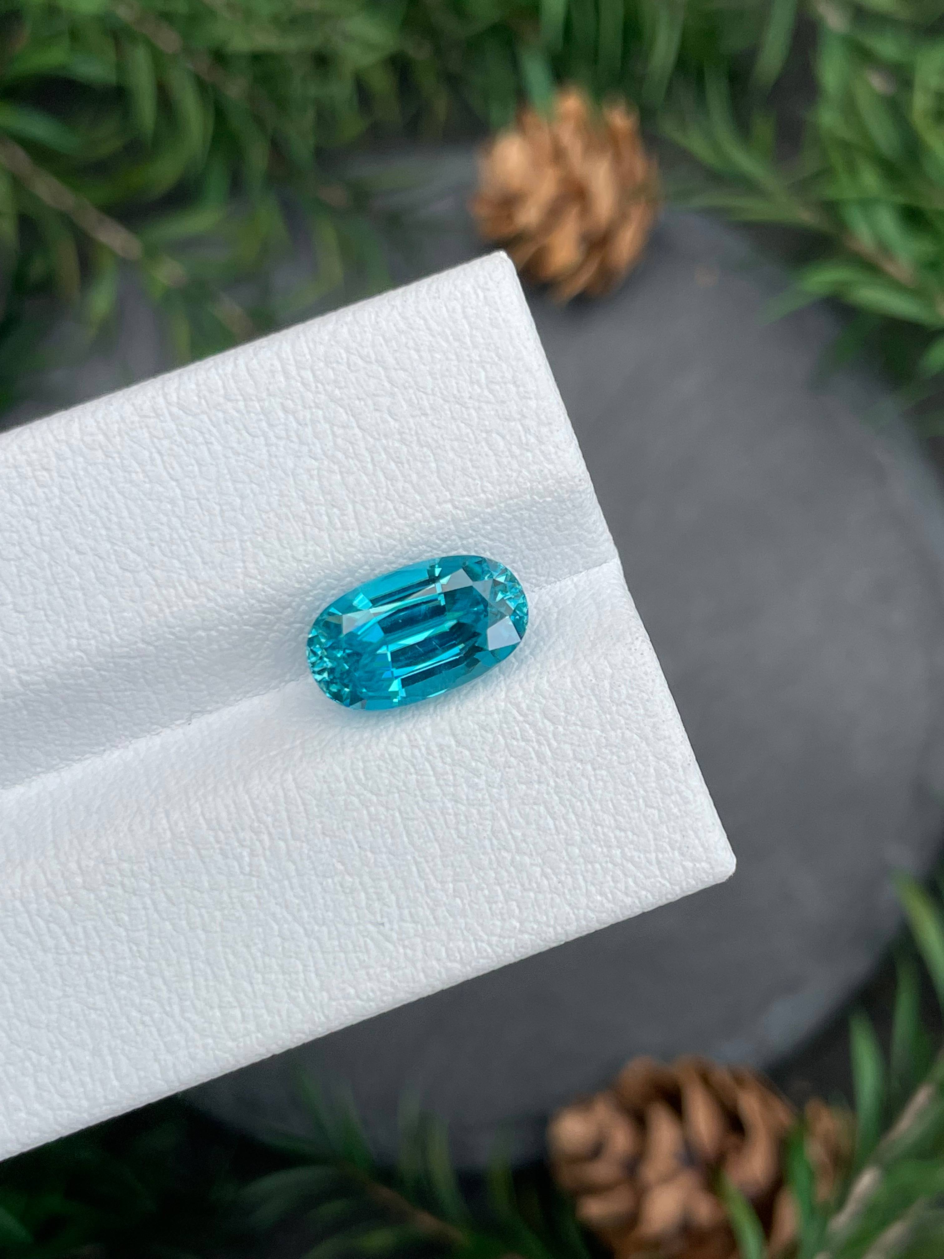 blue blue zircon, 4.47ct oval cut — view 5