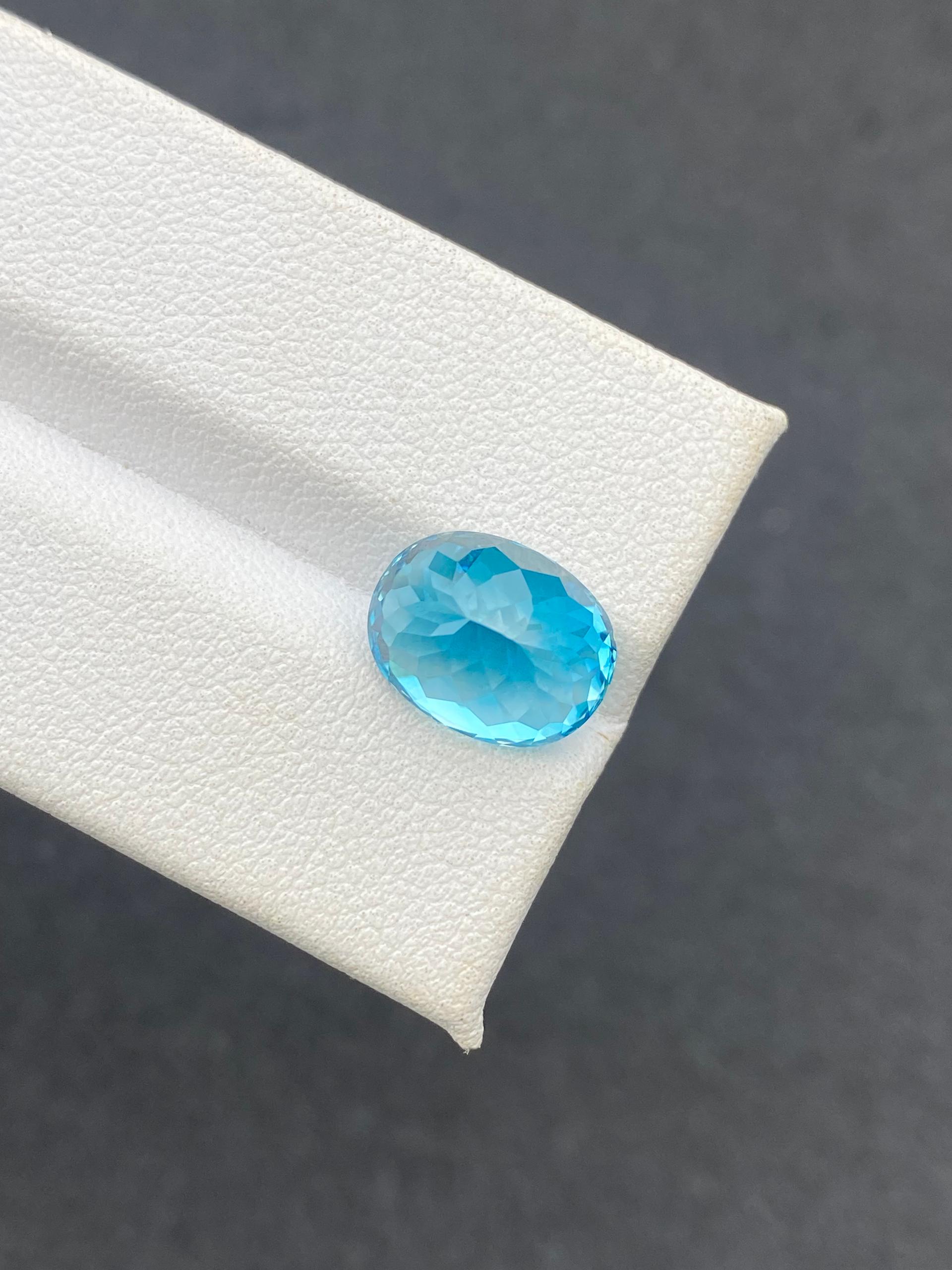 blue blue zircon, 8.51ct oval cut — view 7