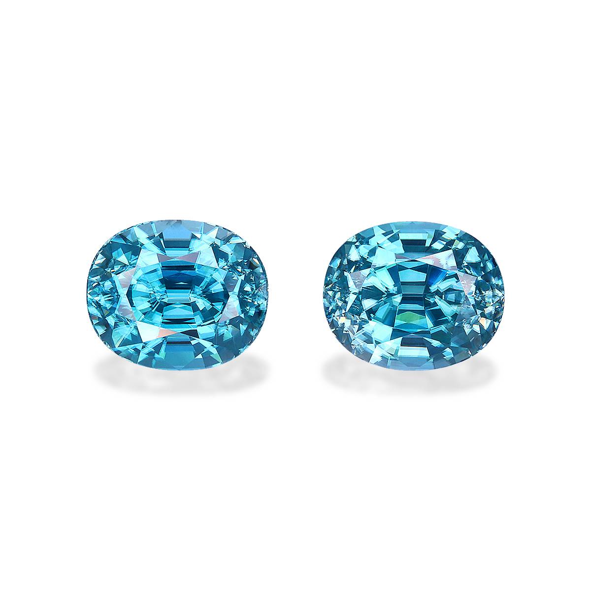 Blue Zircon 14.86ct - 11x9mm Pair