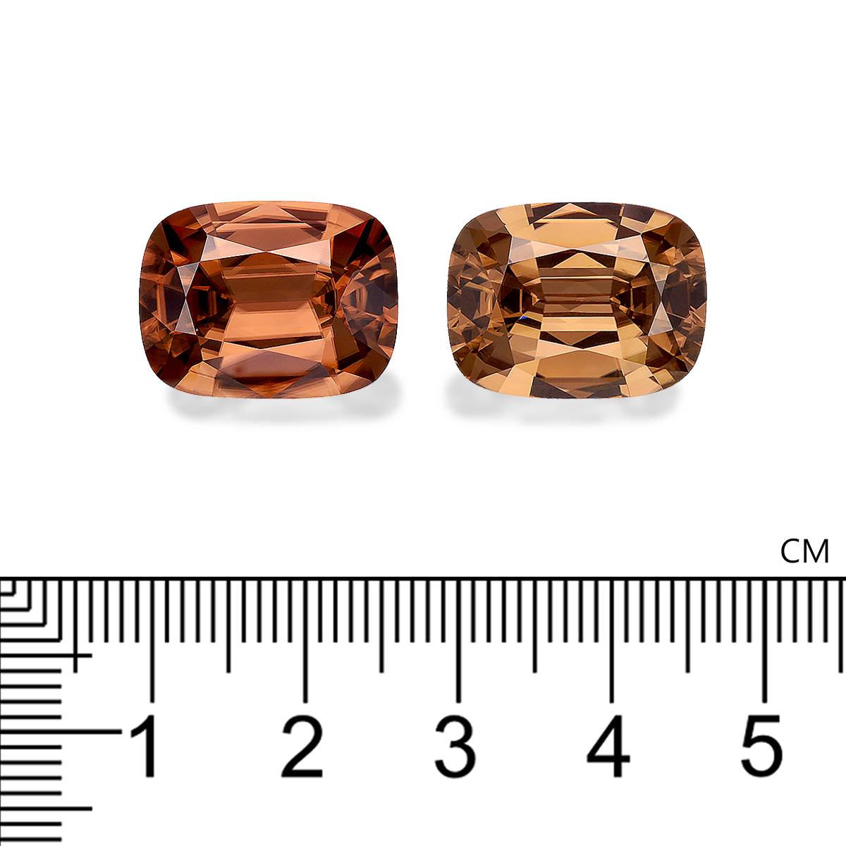 cinnamon brown zircon, 37.65ct cushion cut — view 4