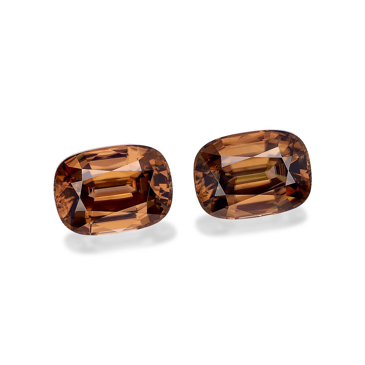 peanut brown zircon, 42.9ct cushion cut — view 3