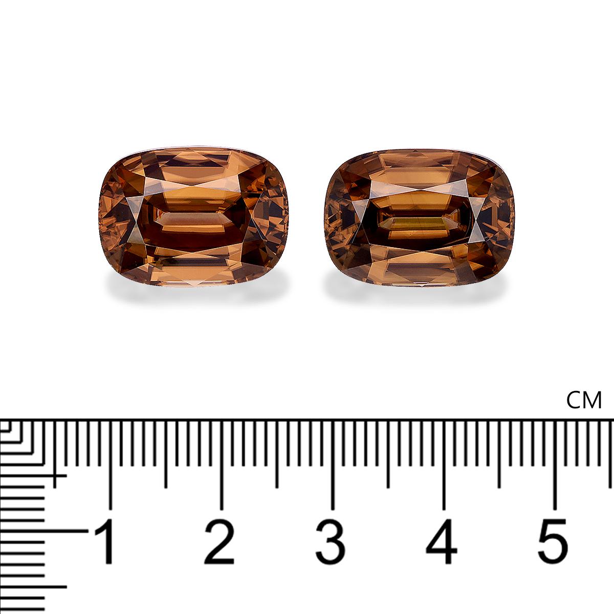 peanut brown zircon, 42.9ct cushion cut — view 4
