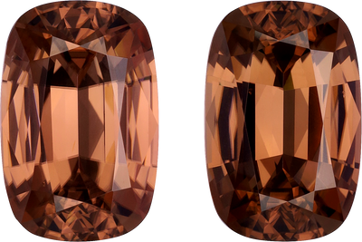 Cushion cut zircon, 15.6 by 10.21 mm, shown at actual size